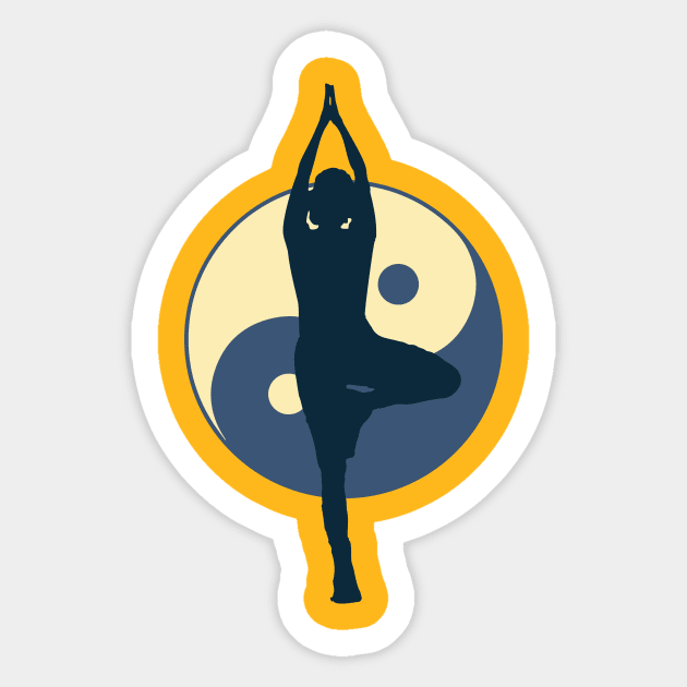 Yoga at Night Yin Yang Moon Sticker by Food in a Can